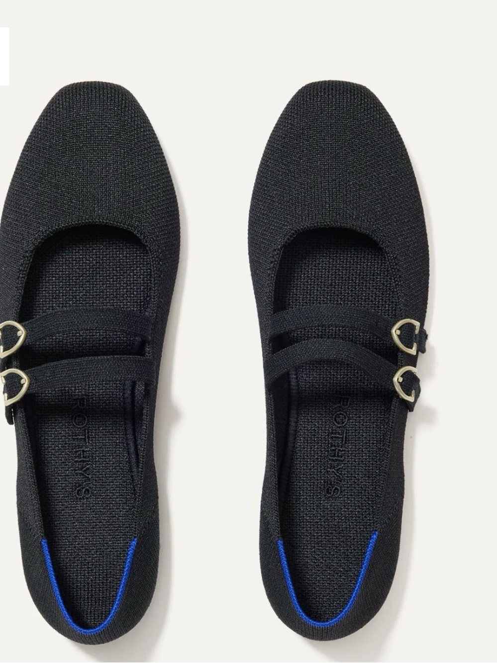 Rothy's Black Double-Strap Mary Jane Flats